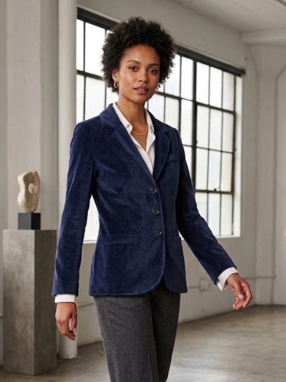 Lesley Evers Velour Soft Blazer Size L